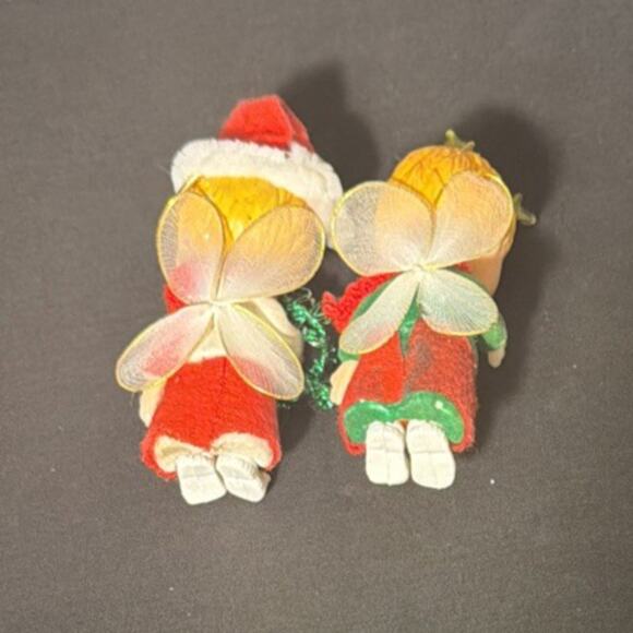 Vintage Morgan Inc Flocked Angel Babes Hanging Ornaments Set of 2 - Picture 4 of 5